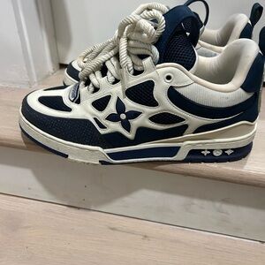Louis Vuitton Kids Sneakers in Navy and Cream